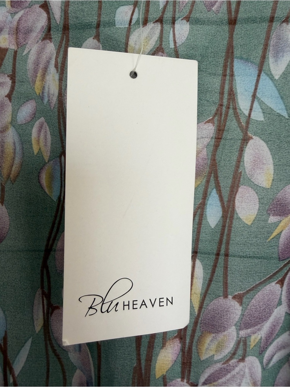 NWT Blu Heaven Floral Sheer Kimono Duster High Low Cold Shoulder Green M - Picture 3 of 7